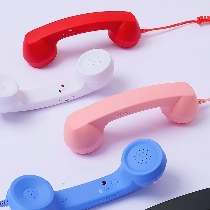 3.5mm / Type-C Retro Phone Handset with Microphone Wired Handset Handheld Cell Phone Receiver for Voice Chat Live Streaming