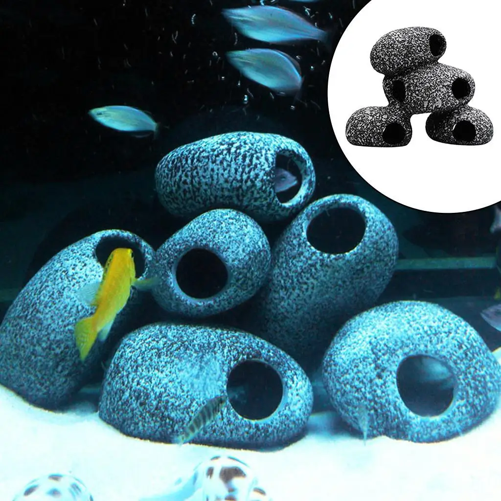 Stackable Aquarium Rock Caves Decoration, for Cichlid Hiding Breeding