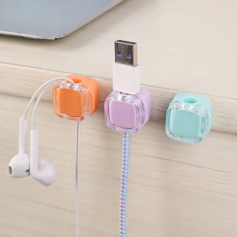 5-1Pcs Magnetic Cable Clips Smooth Adjustable Under Desk Cable Management Wire Cord Self Adhesive Tape Home Office Storage Tools