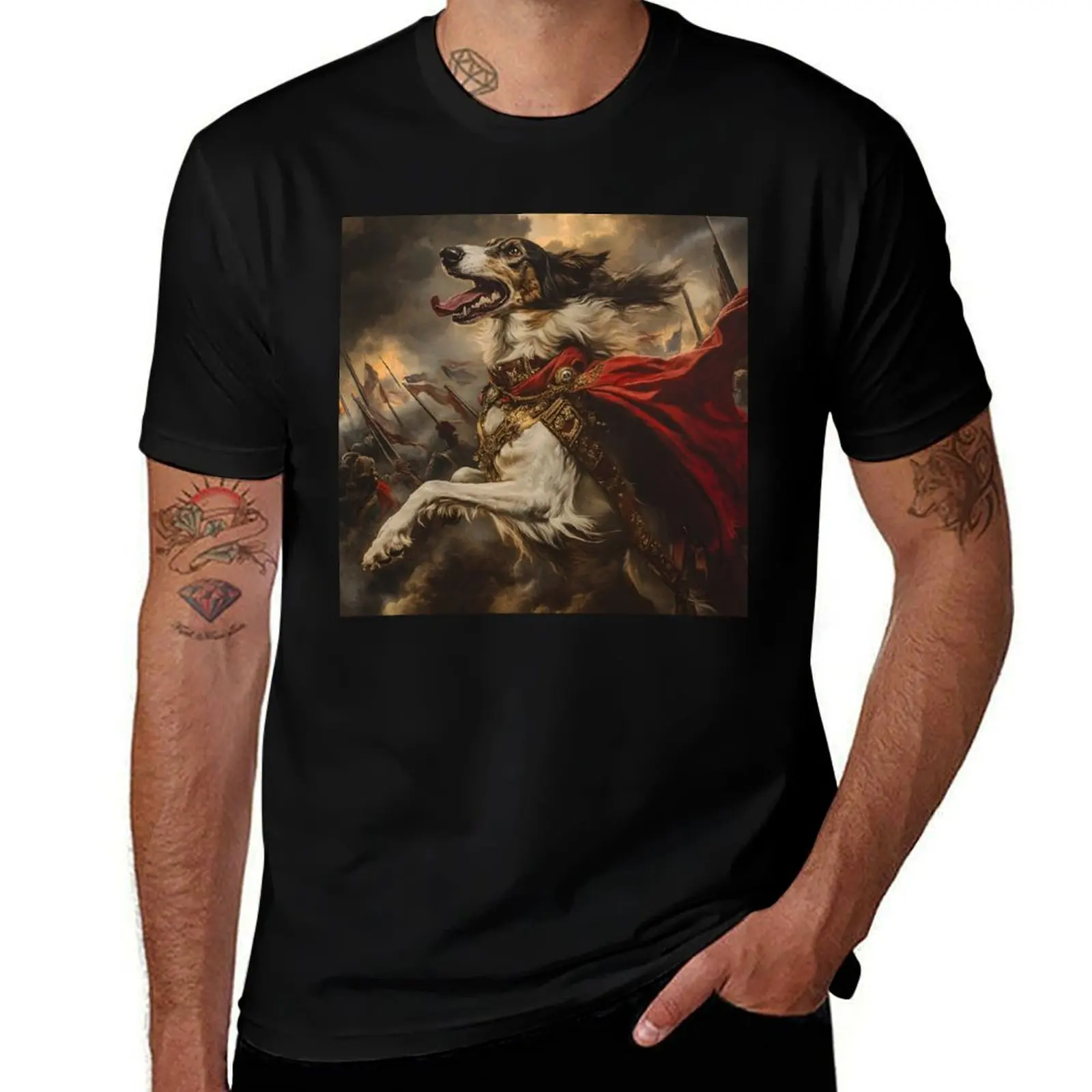 

The Borzoi of Borodino T-Shirt cotton man t-shirts cheap stuff blacks sweat shirts, men