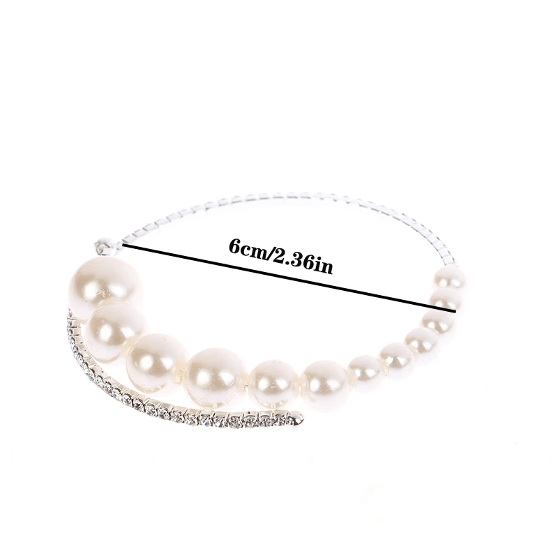 Trendy Rhinestone Jewelry Pearl Bracelets Pearl Jewelry For Women Crystal Open Bangles Gifts