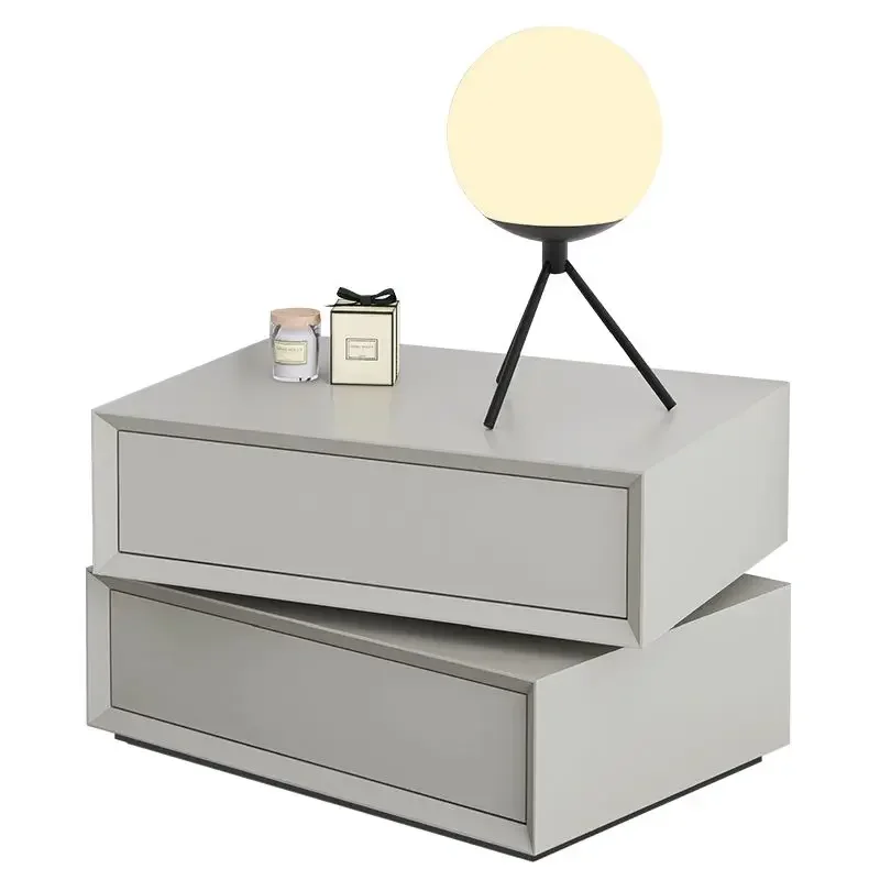 Italian Minimalist Rotating Bedside Table Light Luxury Designer Storage Nightstand for Bedroom Living Room