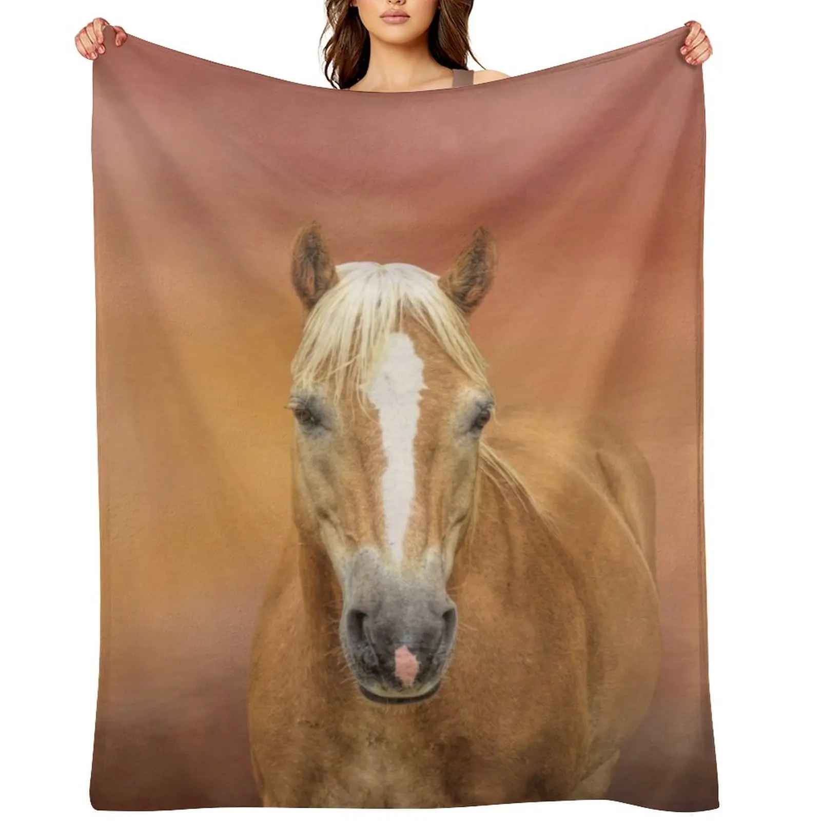 Beloved Haflinger Horse Throw Blanket for winter Warm Comforter Bed covers Blankets
