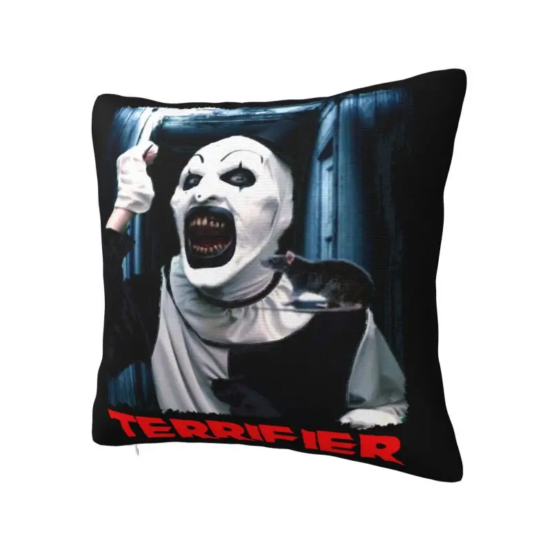 Halloween Clown Horror Movie Terrifier Cushion Covers Velvet Throw Pillow Case for Sofa Square Pillowcase Living Room Decoration