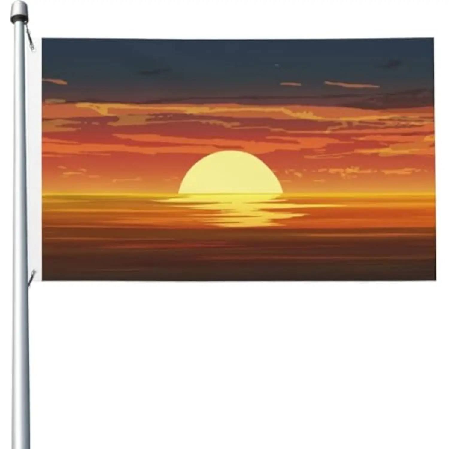 Sunset Orange Sky Ocean Sunrise Landscape Polyester Flag Durable Outdoor Garden Banner 3x5FT 4x6FT