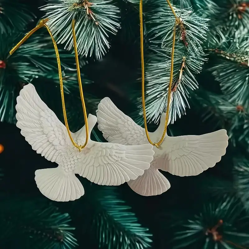 1Pc Friendship Doves Resin Christmas Ornament Doves Christmas Tree Ornament Best Gift