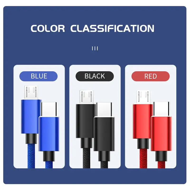 Micro USB To USB Type C Data Cable For Huawei Samsung Xiaomi Galaxy S21 S20 Macbook TPC Quick Charging Wire Phone Charger Cord