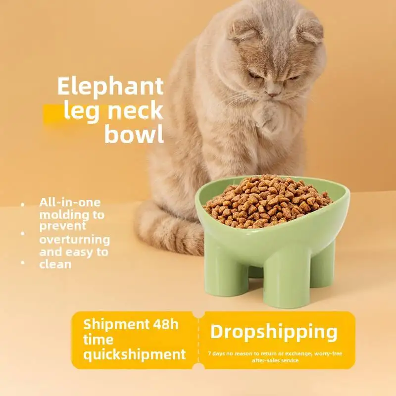 

Anti - tipping cat litter pan, plastic pet bowl, high - footed cat bowl cat feeder bowl