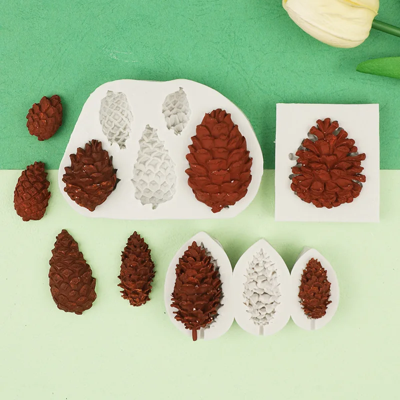 

New Christmas Pine Cones Silicone Mold Kitchen Resin Baking Tool Dessert Chocolate Lace Decoration DIY Cake Pastry Fondant Mould