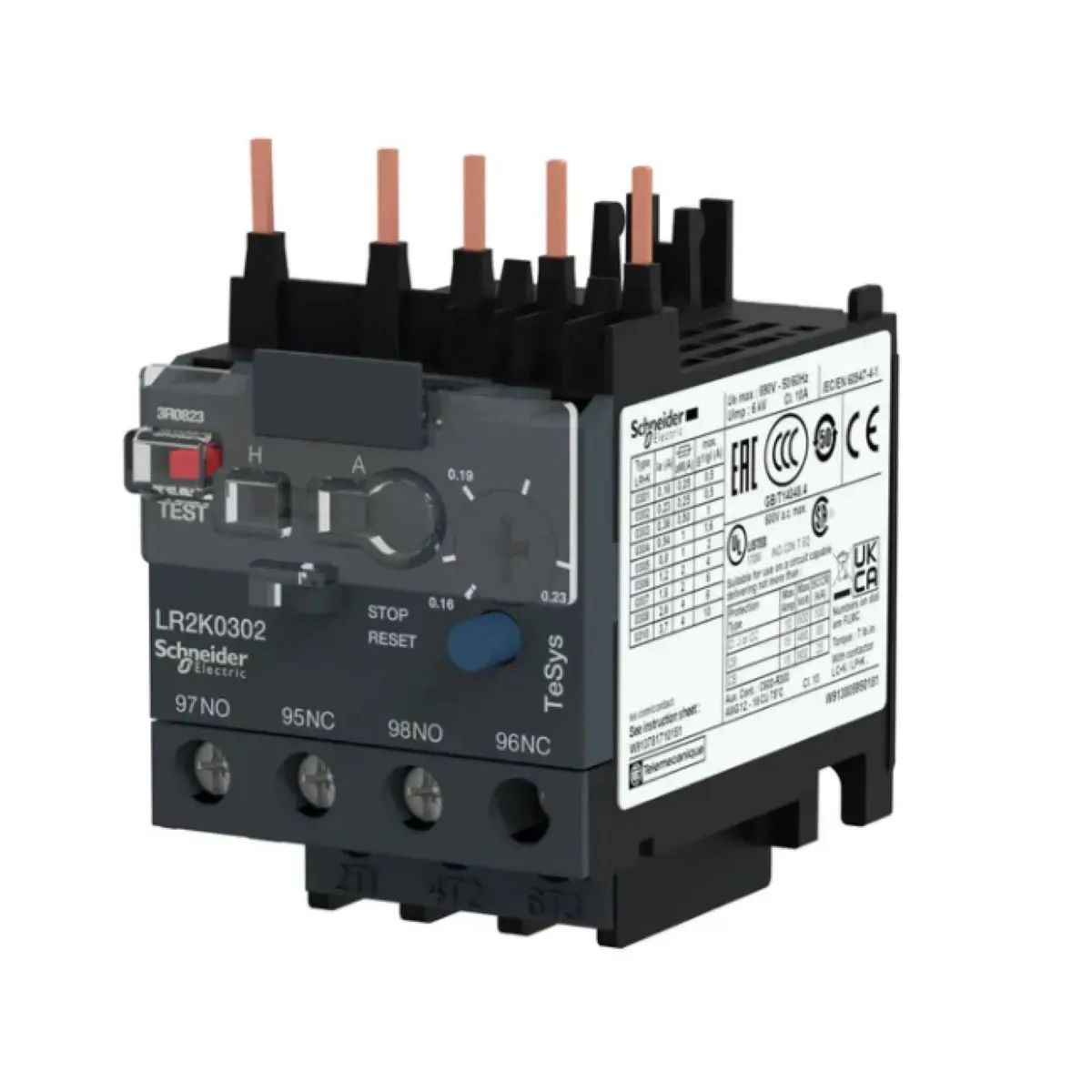 

TeSys K - differential thermal overload relays - 0.16...0.23 A - class 10A LR2K0302 LR2-K0302