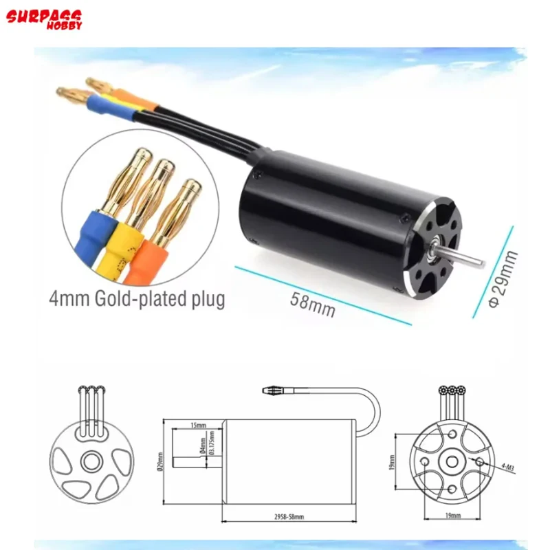 Surpass Hobby Rocket RC 2948 2958 2968 มอเตอร์ไร้แปรงสําหรับ RC ไฟฟ้าเรือมอเตอร์ Traxxas Feilun ตกปลาเหยื่อเรืออะไหล่อัพเกรด