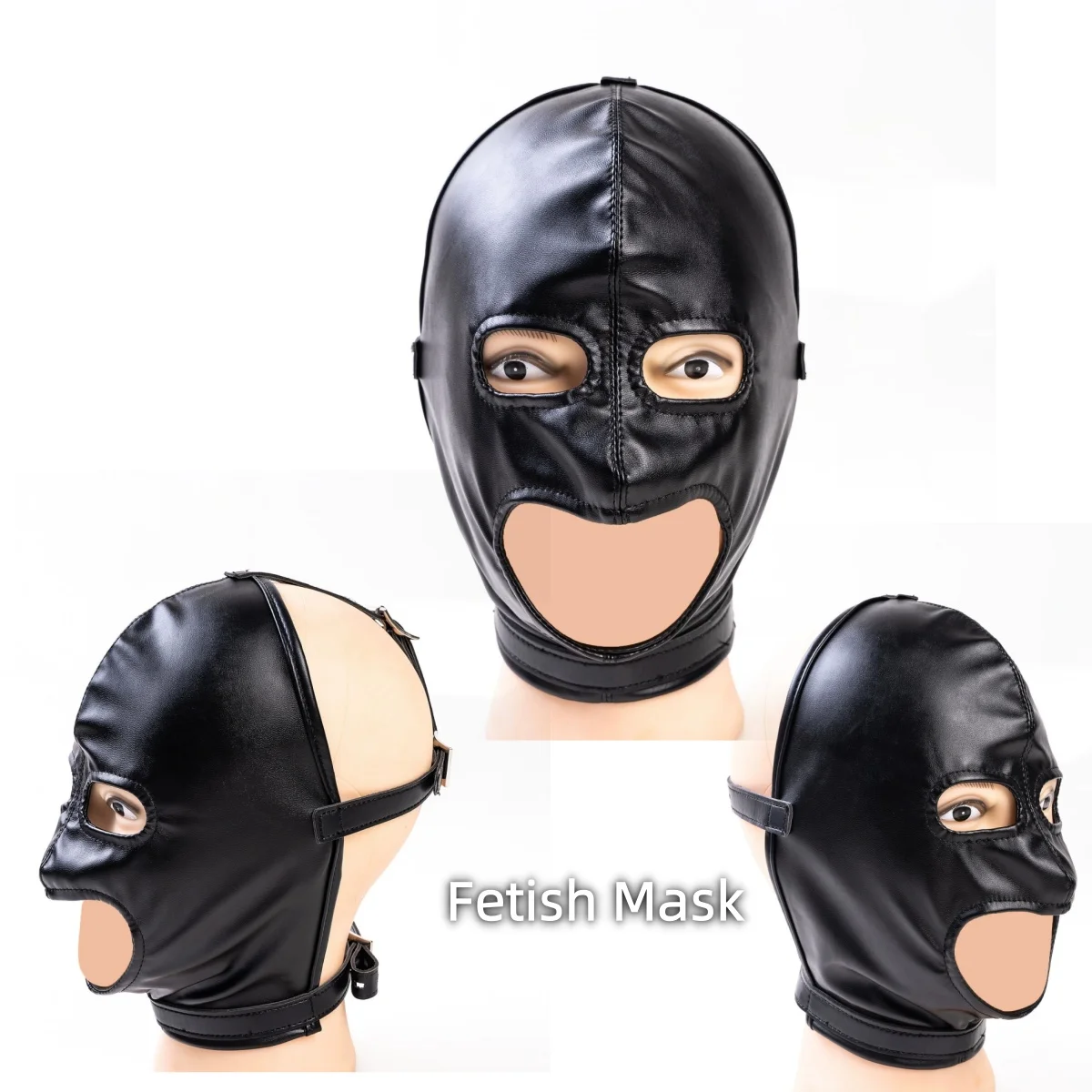 

Mysterious Mask Adult Roleplay Exotic Costumes Headgear Sexy Leather Bondage Hood Half Face Mask Hood Fetish Cosplay Party Games