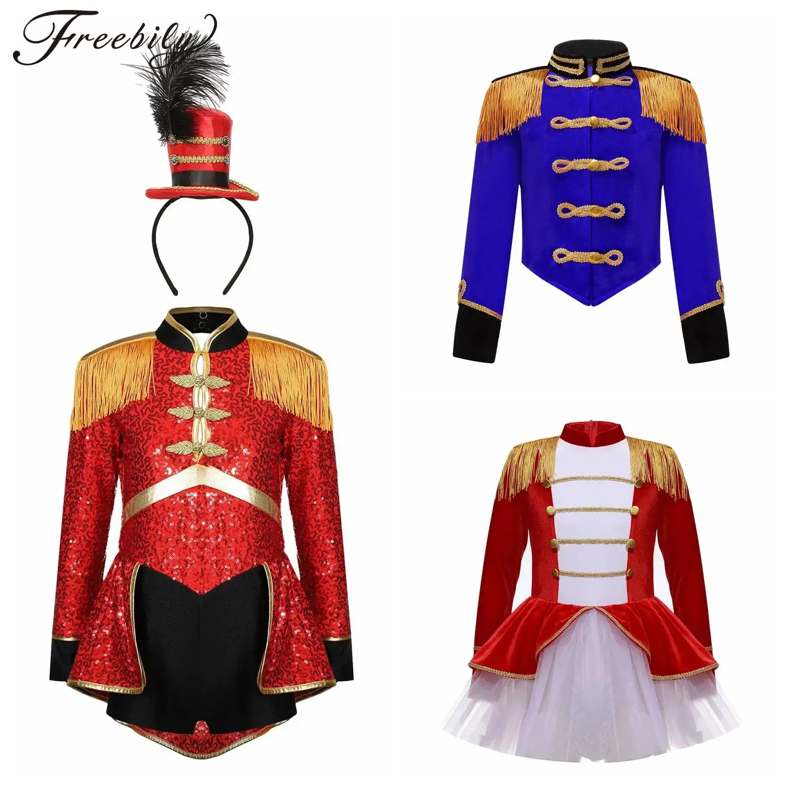 الفتيات السيرك Ringmaster زي توتو يوتار فستان زحف الفرقة البوق فريق هالوين عيد الميلاد تأثيري موضوع ملابس للحفلات #1