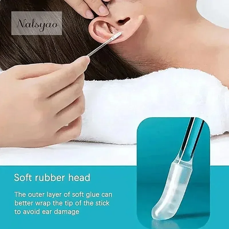 24Pcs Disposable Silicone Earwax Remover Sticky Ear Pick for Kids Adults S/L Ear Cleaner Reusable Adhesive Earpick