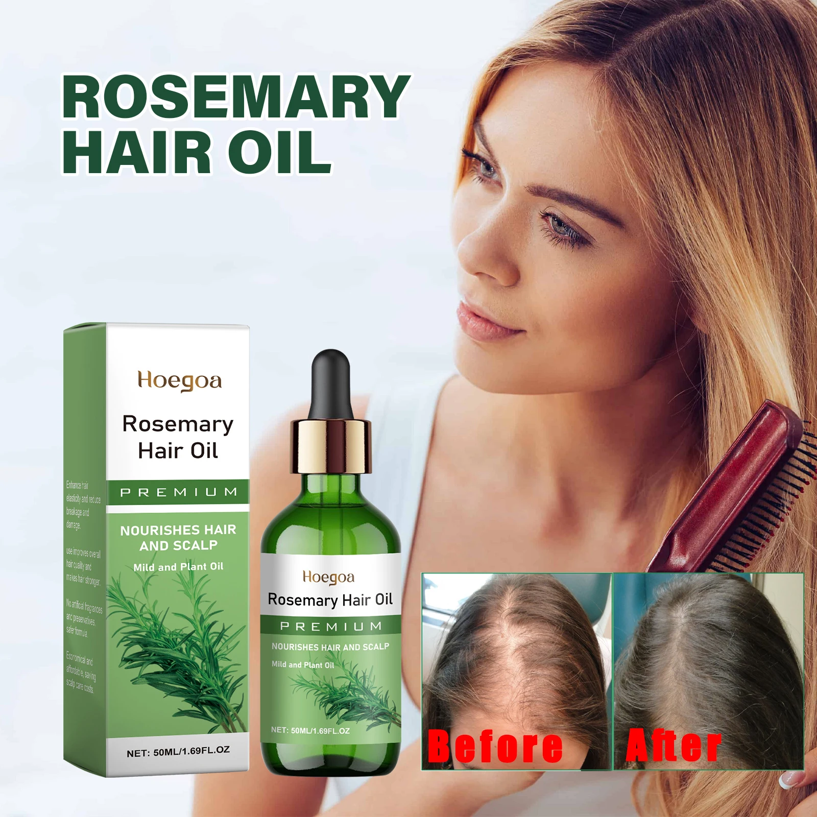 

Rosemary Dense Hair Essential Oil Repairs Hair Damage Prevent Hair Loss Soften Hair Strengthen Hair Roots Nourishe Hair Care Oil