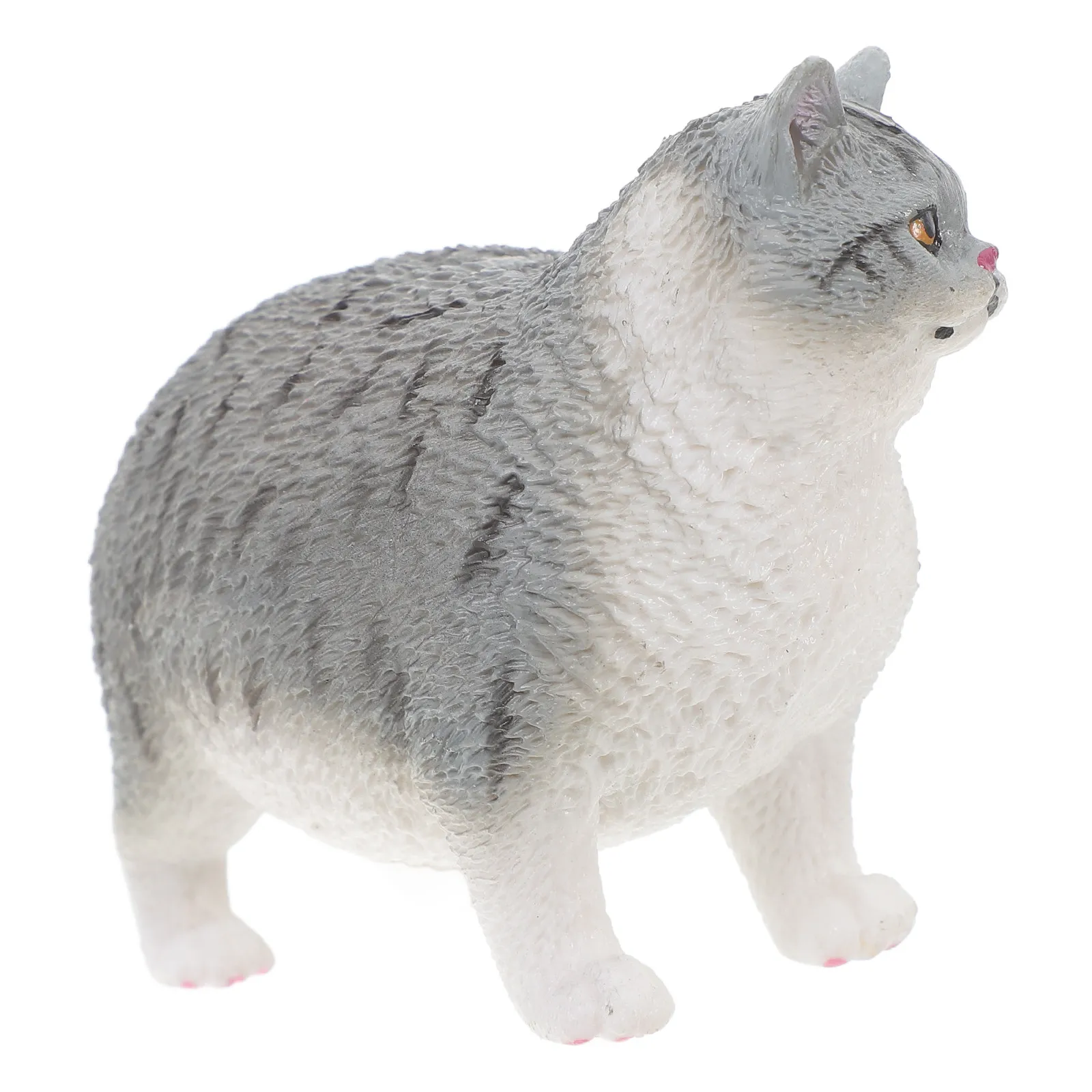 

Short Hair Cat Plastic Desktop Decoration Lifelike Cat Ornament Vivid Colors Small Statue for Home Garden Kitten Figurine