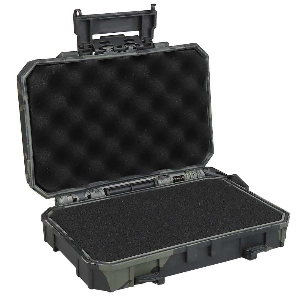 Outdoor Pistol Case Bag Tactical Gun Protective Case Waterproof Hard Shell Tool Storage Box Molle System Paintball