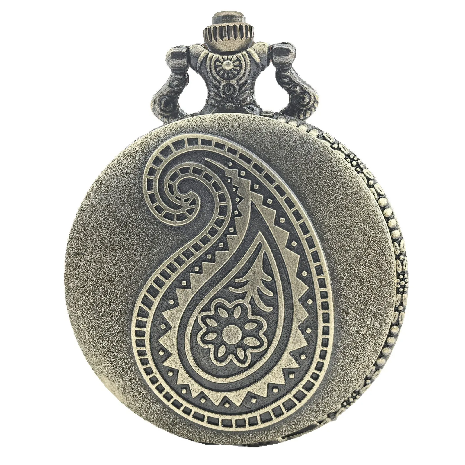 Montre de poche commémorative en Bronze rétro, Steampunk, à motifs gravés, à Quartz, pour garçon et fille, Collection de colliers