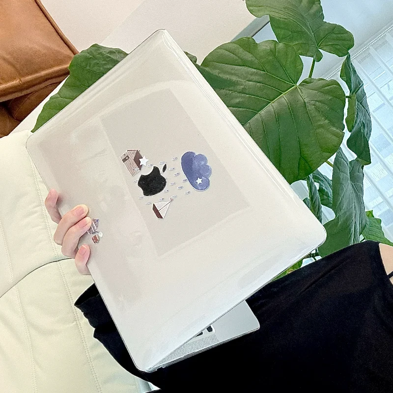 Rainy Day Transparent Crystal Laptop Case For Macbook Air 13.6 M4 NEO 15 M3 For Mac Book Pro 13 M1 M2 14 M4 M5 16 Hard Cover