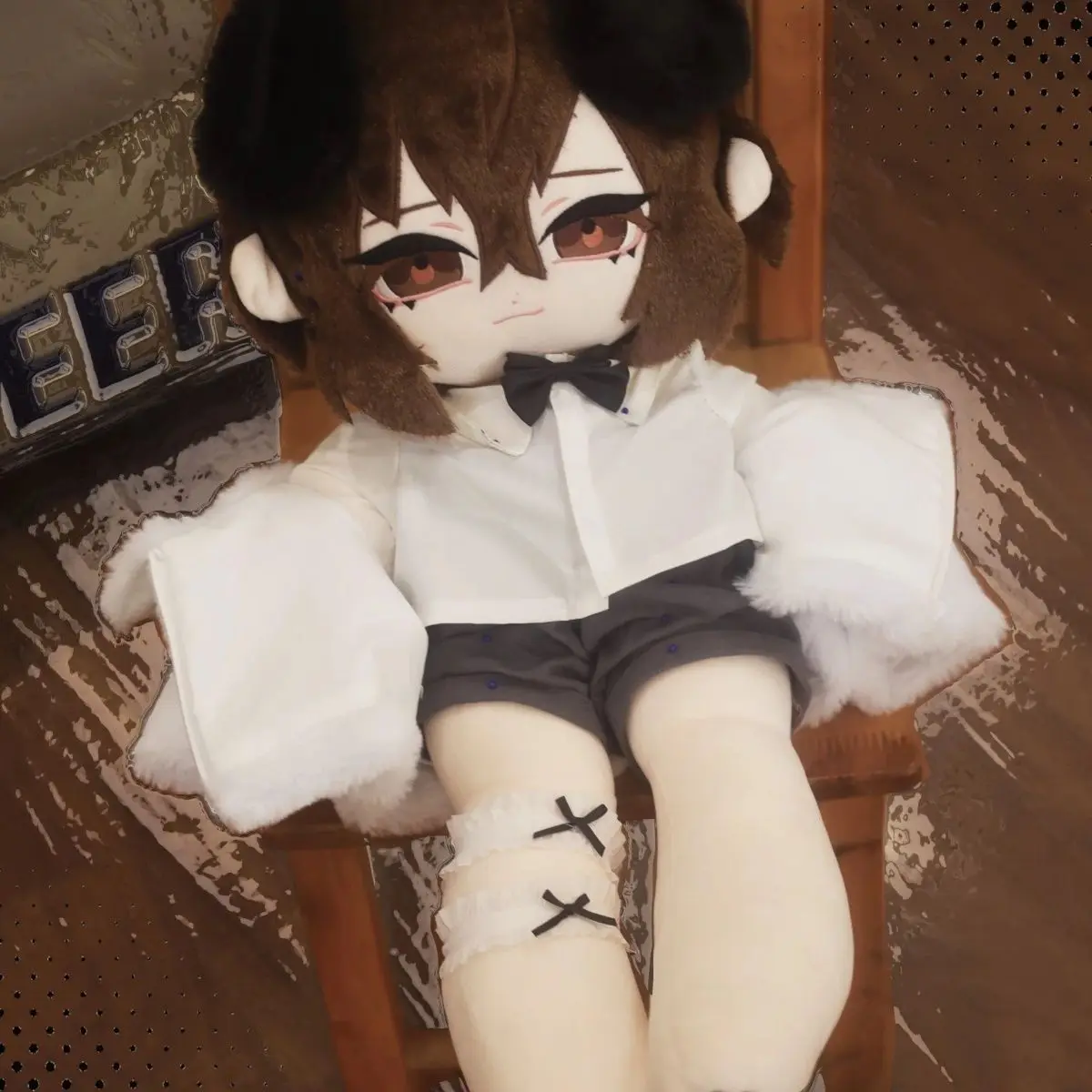 60Cm Anime Bungo Zwerfhonden Katoen Gevulde Pop Speelgoed Voor Kinderen Volwassenen Twin Dark Dazai Osamu Kawaii Pluche marionet Kids Gift