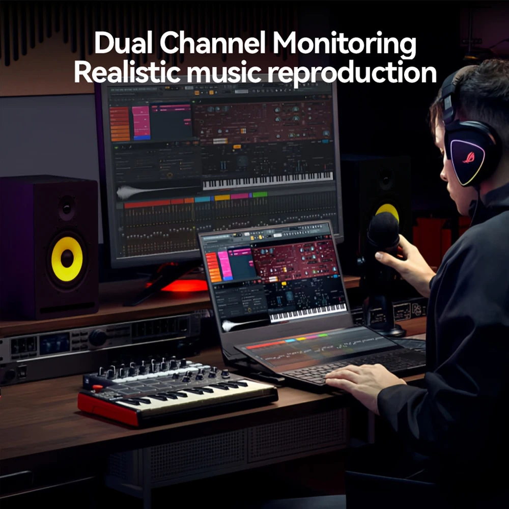 Active Studio Monitor Bookshelf Speakers Premium Powered Audio System for Home Theater and Desktop Entertainment