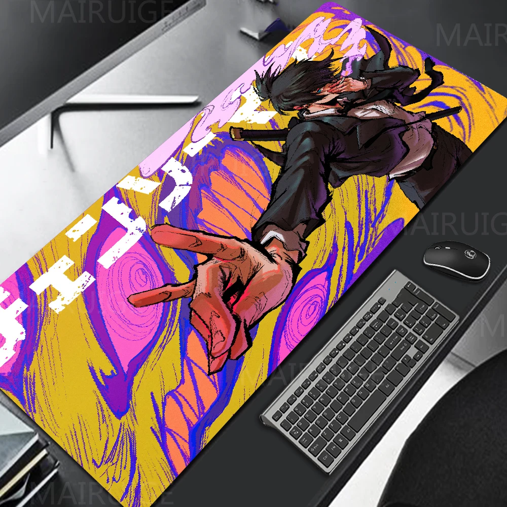 Chainsaw Man MousePad Large Hayakawa Aki Mouse Pad Rubber Keyboard Mouse Mats Gamer XXL DeskMat Anime Gaming Accessories for LOL