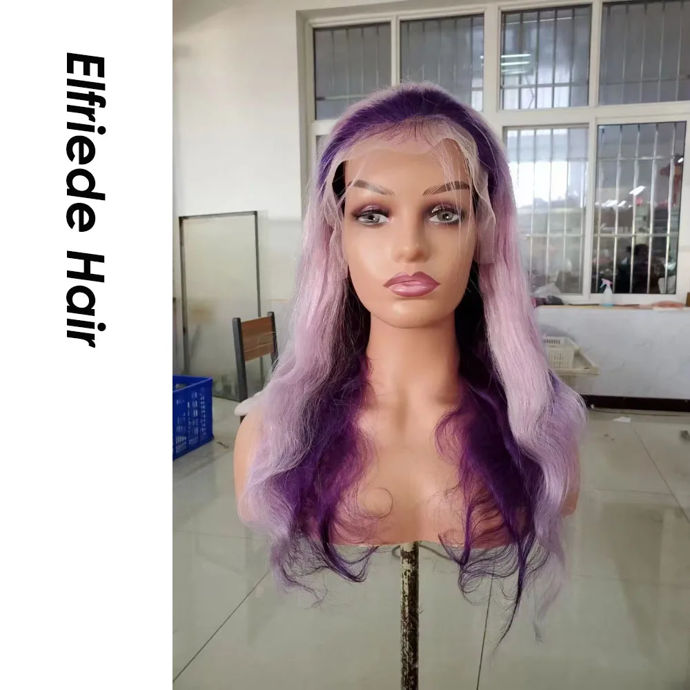 Elfriede Light Purple Dark Purple Body Wave Hair Wigs for Women Lace Wig 4x4 13X4 13X6 HD Lace Frontal Wig 100% Human Hair Wigs