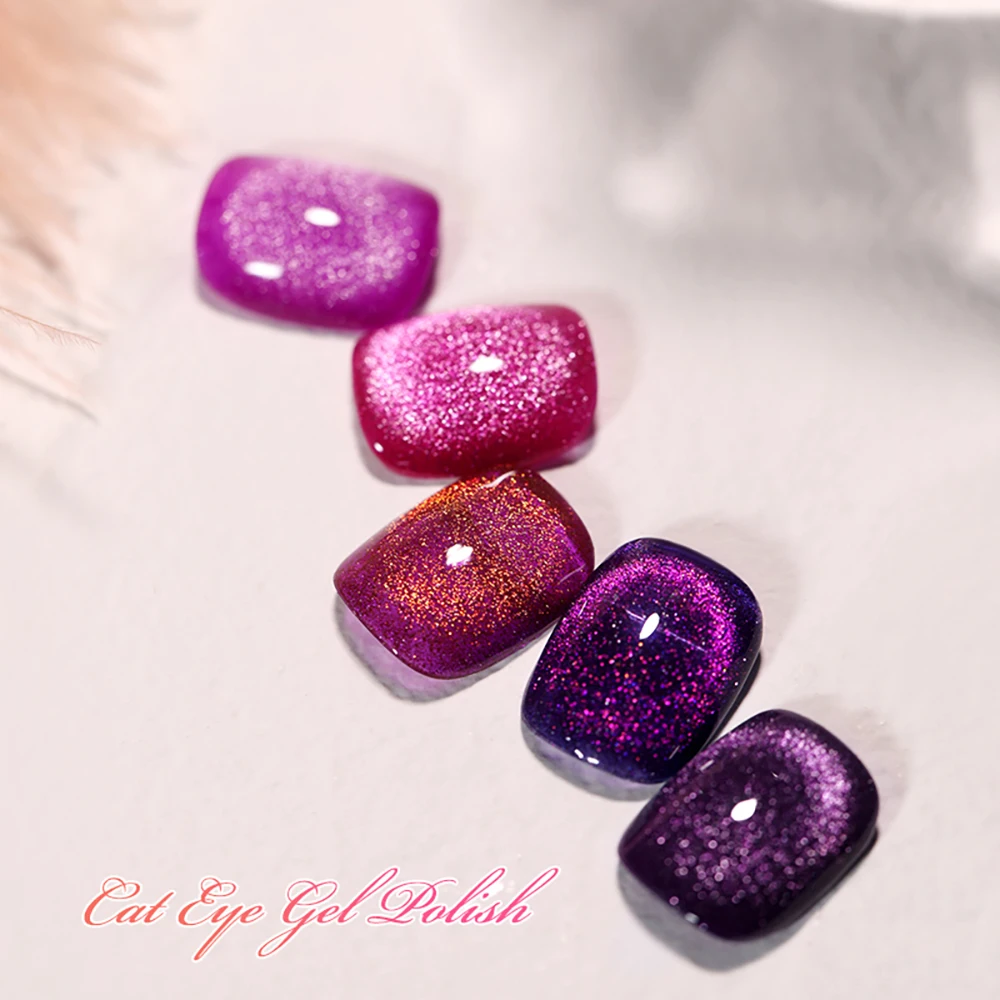 Vendeeni-Glitter Gel Esmalte, Diamante Quebrado, Olho de Gato, Magnético, LED UV, Mergulhe Off, Verniz Gel para Nail Art, Rosa, Roxo, 10 Cores