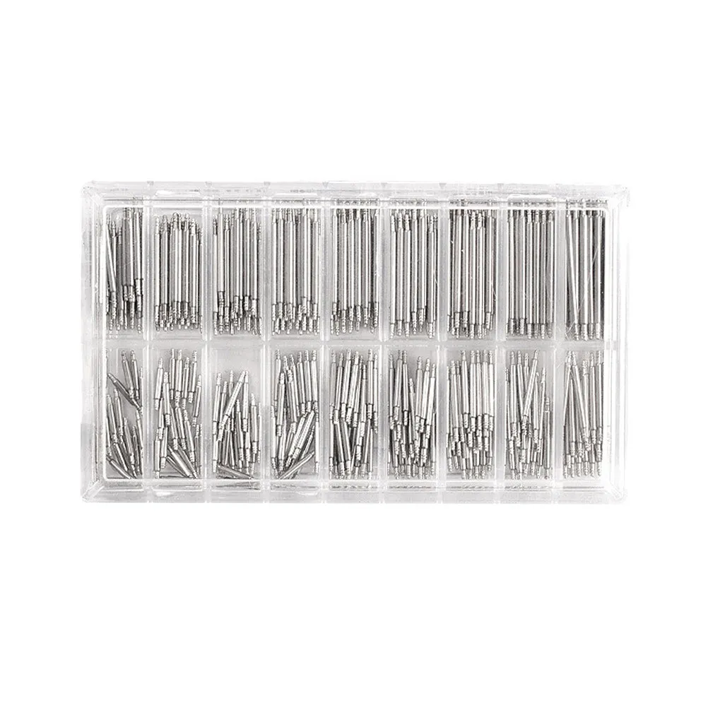 360Pcs 8-25Mm Watch Spring Bars Set Double Flange Stainless Steel Watch Band Link Pins with Remover Tool Clear Storage Box