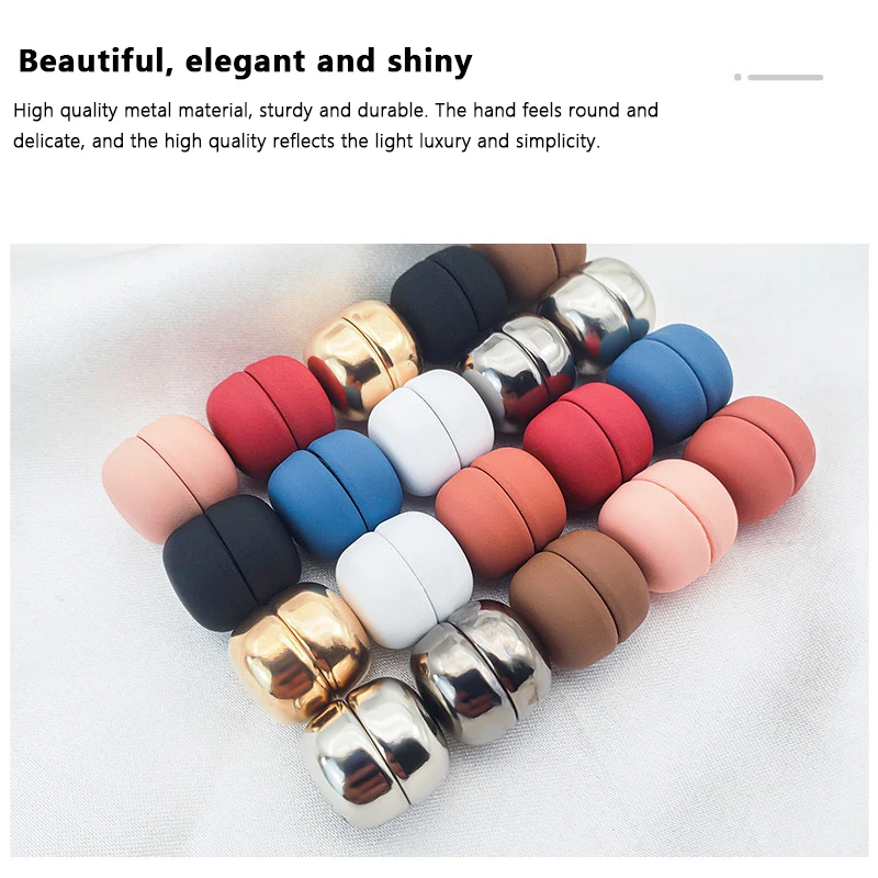 Matte Silk Scarf No Snag Hijab Magnet Brooch Strong Magnetic Buttons Round Silk Scarf Shawl Dual-use Collar Clip Cufflinks