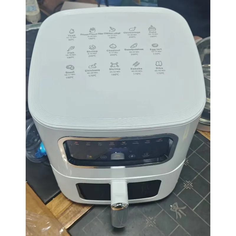 مقلاة هوائية حديثة 10 لتر فرن بلاستيكي مربع كهربائي شاشة تعمل باللمس متعددة الوظائف لتحميص الخبز والطبخ والفندق المنزلي