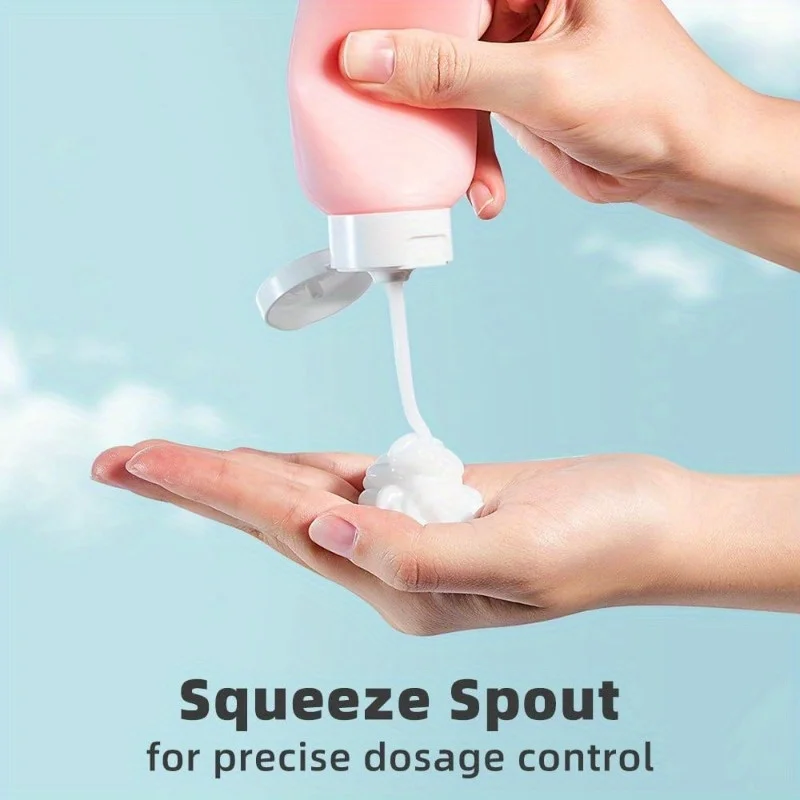 3-Piece Travel-Size Bottle Set for Toiletries Daily-Use Tube Squeeze Kit Portable Shampoo & Body Wash Flip-Top Travel Bottles