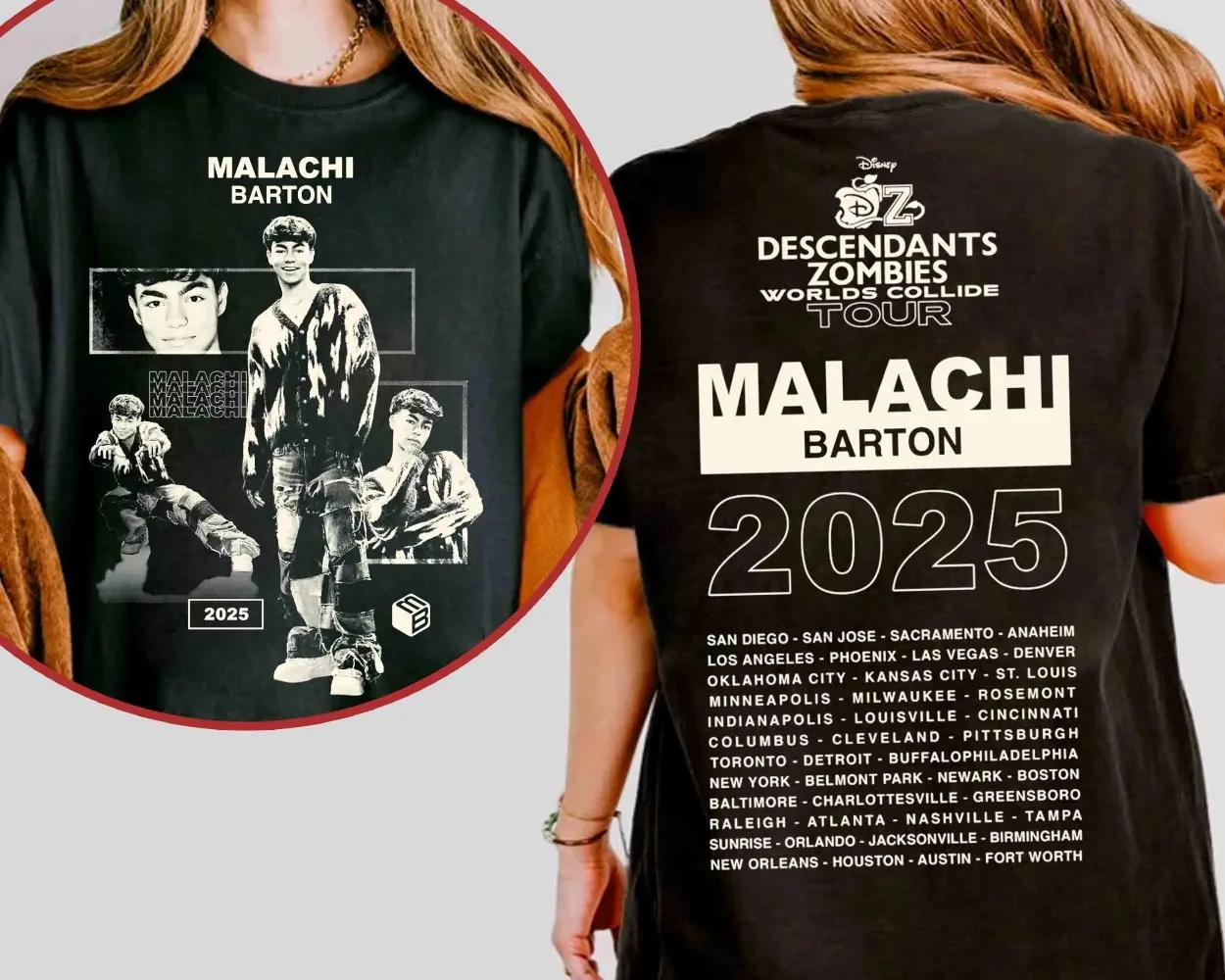 

Футболка Малачи Бартон Нащадки Зомби Worlds Collide Tour The Rise of Red Tee Нащадки Концерт Топы в стиле Харадзюку Harajuku