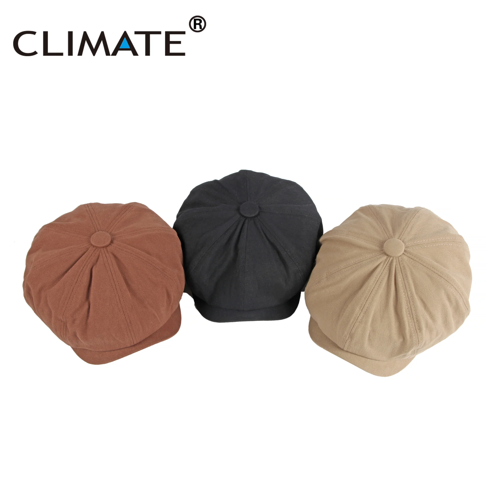 CLIMATE Super Cool New Cotton Solid Berets Cap Hat Brother Men Washed Blank Newsboy Caps Beret Cap Vintage Hat for Men Man Dad