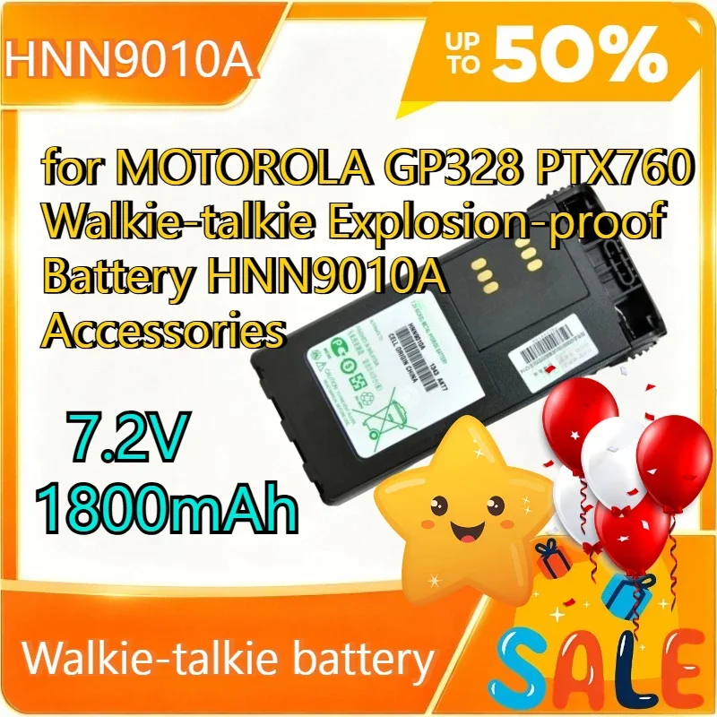 7.2V 1800mAh HNN9010A for MOTOROLA GP328 PTX760 Walkie-talkie Explosion-proof Battery HNN9010A Accessories