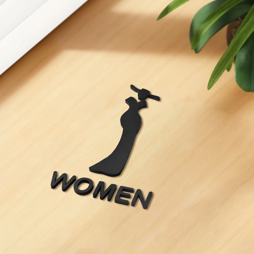 

2Pcs Bathroom Sign Acrylic Restroom Signs for Home Office Men Women Adhesive Bathroom Door Board Restroom Sign