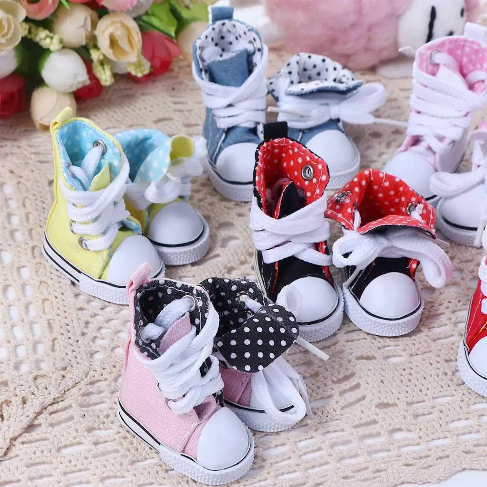 

DIY Shoes Fashion 5cm Casual High Top Mini Toy BJD Doll Shoes Mini Shoes Doll Canvas Shoes Sneaker Doll Shoes