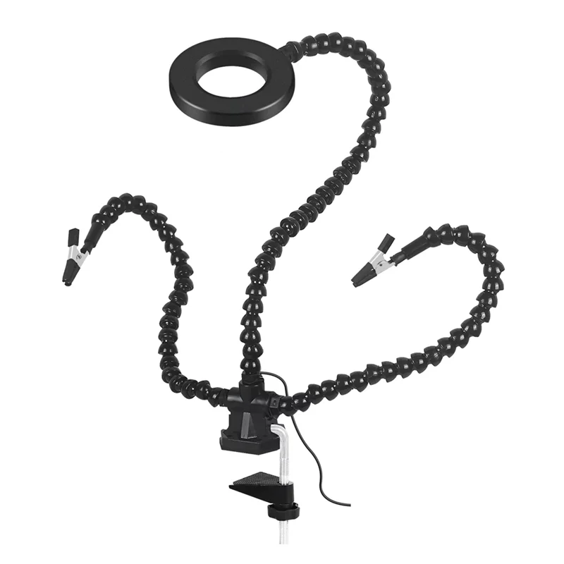 

A93Z PCB Holder Desk Clamp Third Welding Station Flexible Arms LED Lamp Lighting Soldering Helping Hand Welding Tool