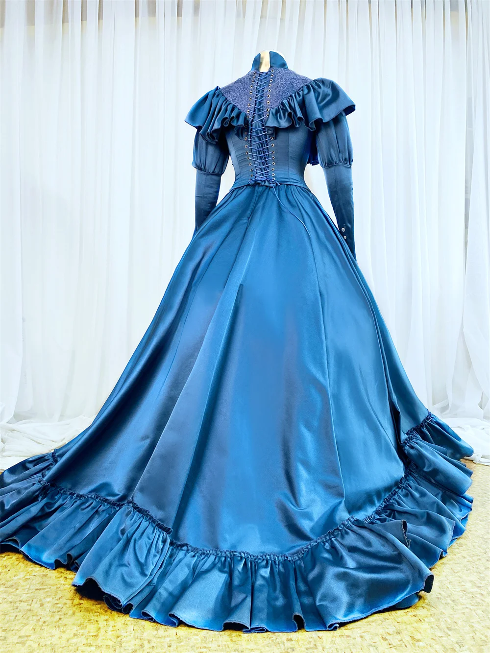 Abito del 19 ° secolo Victorian Lady Tea Vintage Dress Edwardian Era Costume duchesse Cosplay Tea Party Dress Ball Gown for Women