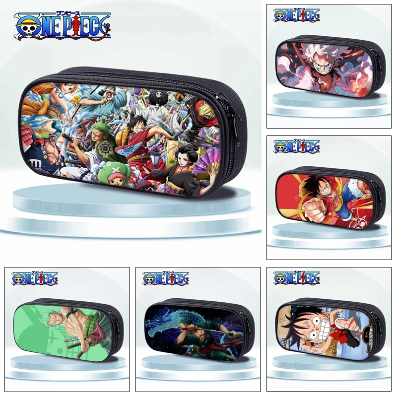 One Piece Luffy Cartoon Pencil Cases Large Capacity Pencil Bag Pouch Holder Box for Boy Girls Student Stationery School Supplies