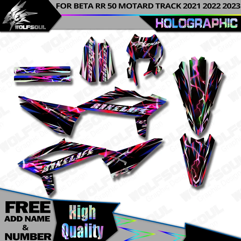 Kit de pegatinas holográficas de TPU para decoración de motocicleta Beta RR 50 MOTARD TRACK 2021 2022 2023, número personalizado