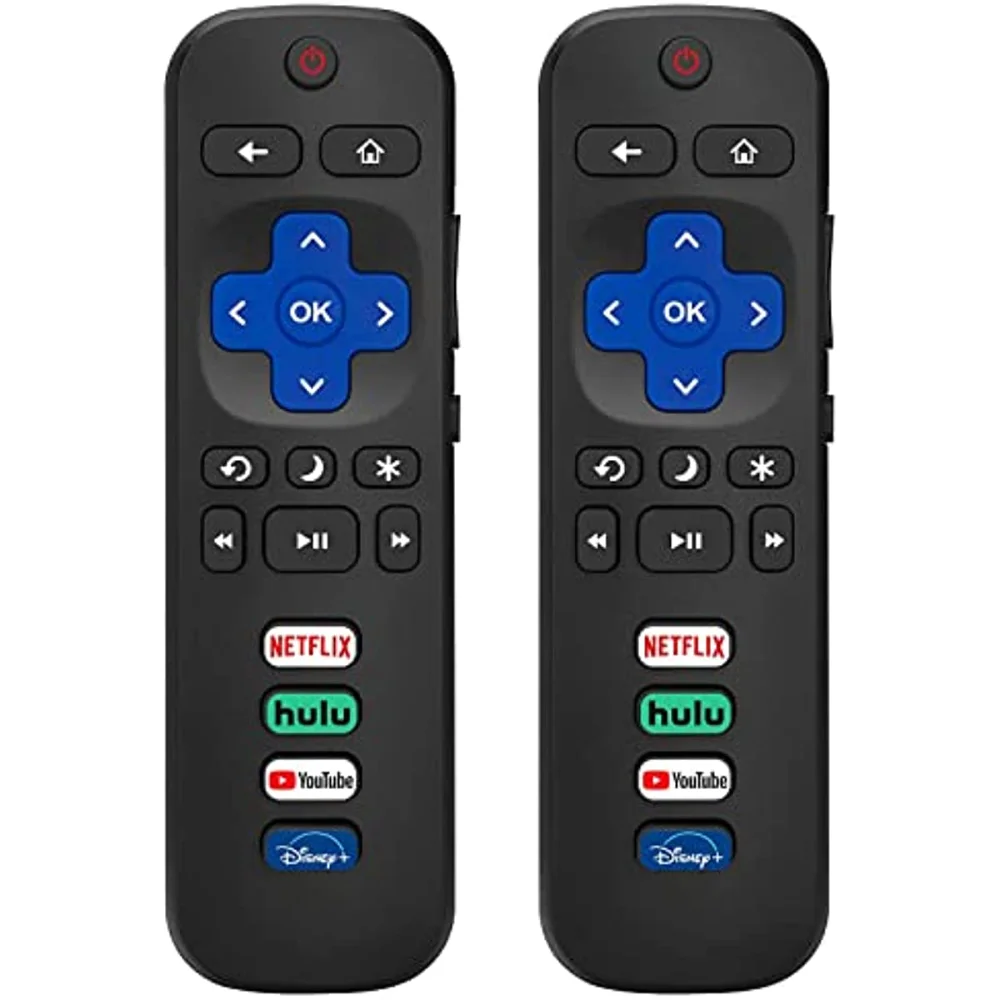 2 Pack Replaced Remote Control Only for Roku TV, Compatible for TCL /Hisense Roku/Onn /Sharp /Element /Philips Series Smart TVs