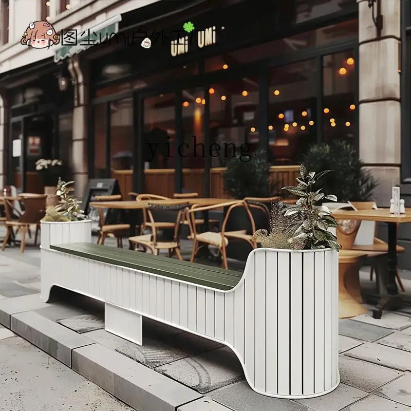 YZ outdoor commercial street flower box seat stool restaurant milk tea shop cafe outside pendulum