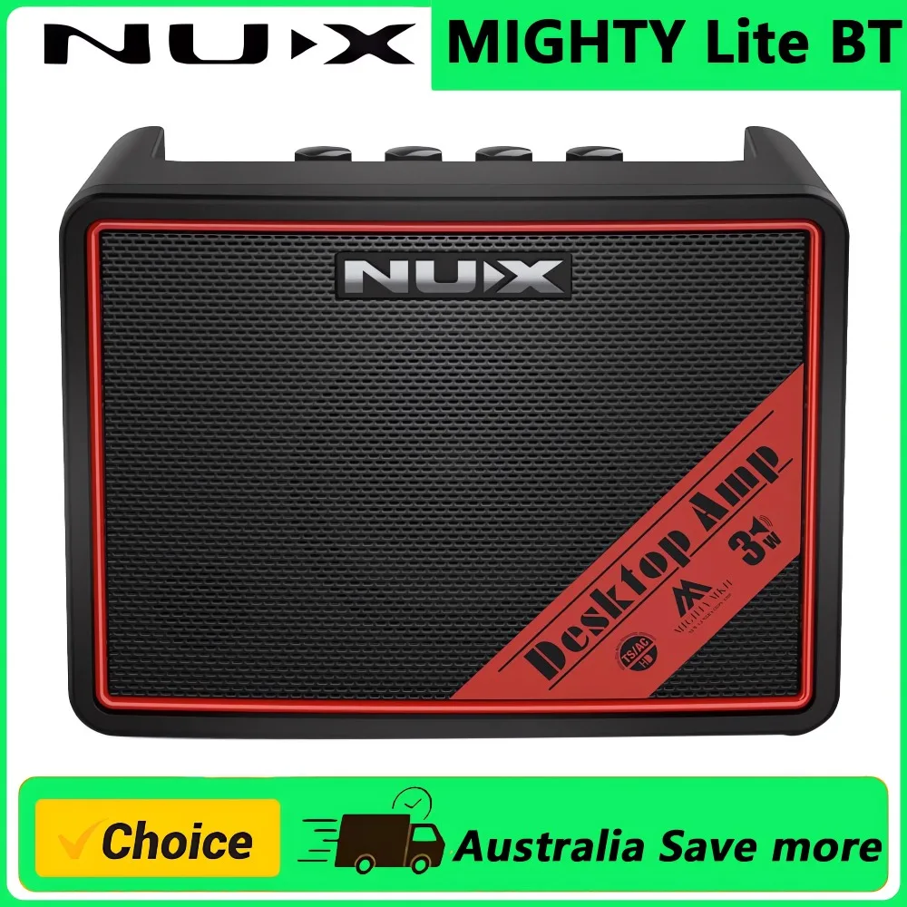 NUX Mighty Lite BT MKII Guitar Amp, 3W Electric Guitar/Bass Amplifier with Clean/Overdrive/Distortion  Desktop Amplifier