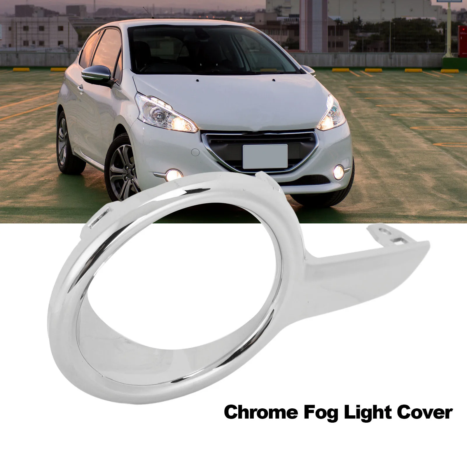 Fog Light Trim Cover Fog Light Cover Chrome Plating High Strength ABS Plastic Front Bumper Fog Lamp Bezel for 208 2012‑2018