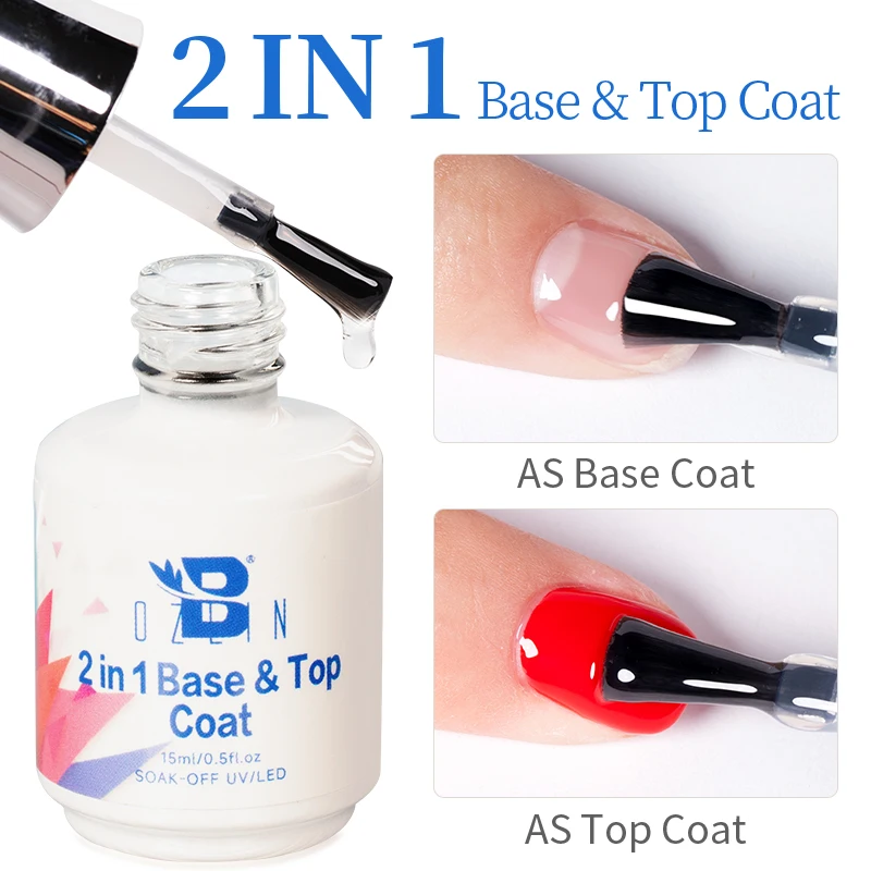 Bozlin 2 in 1 Basis Dec klack Gel Primer Nagellack langlebig 15ml semi permanente UV-Gel politur Nail Art Lack einweichen