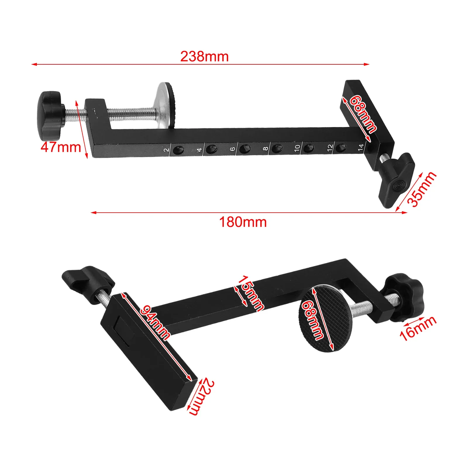 

Black G Clamps Flexible Mounting Screw Clamps Carpentry Woodworking Clamps Easy Disassembly F-shaped Opening Design