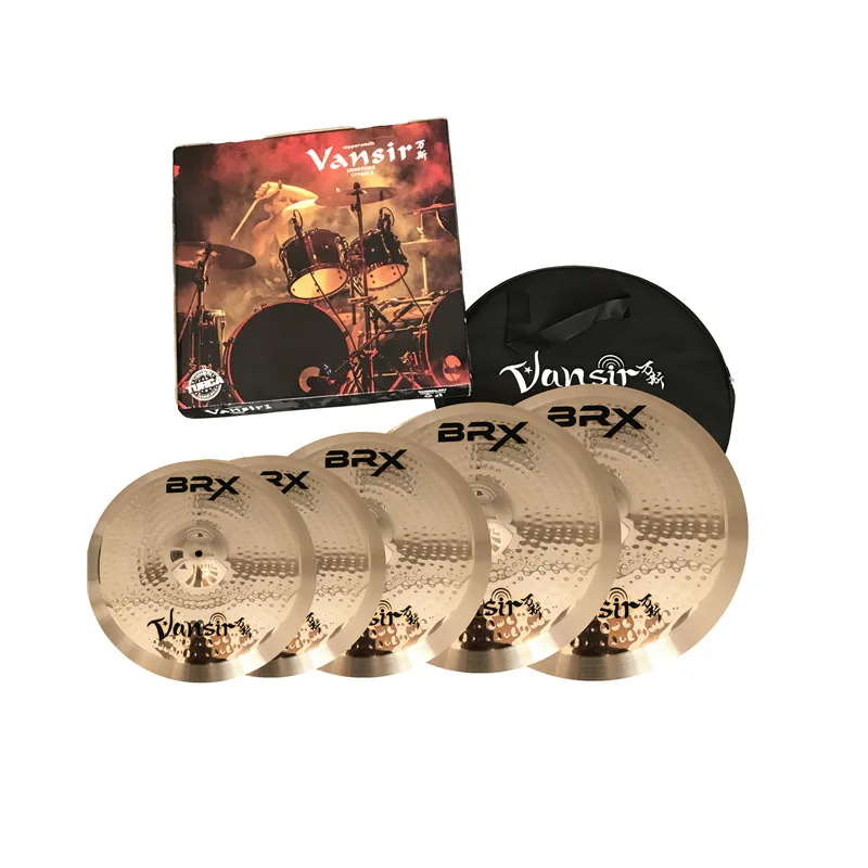 

VANSIR Factory Directly Wholesale BRX Series Brass Cymbal Set 4 Pieces 14"HH+16"CR+20RD+Bag