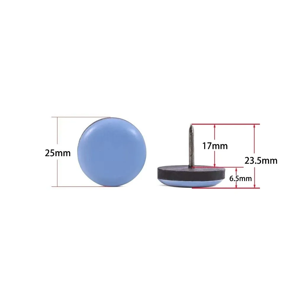 20pcs Round Table Chair Foot Sliders Floor Protection With Nails Furniture Legs Pads Noise Reduction Furniture Sliders Pad