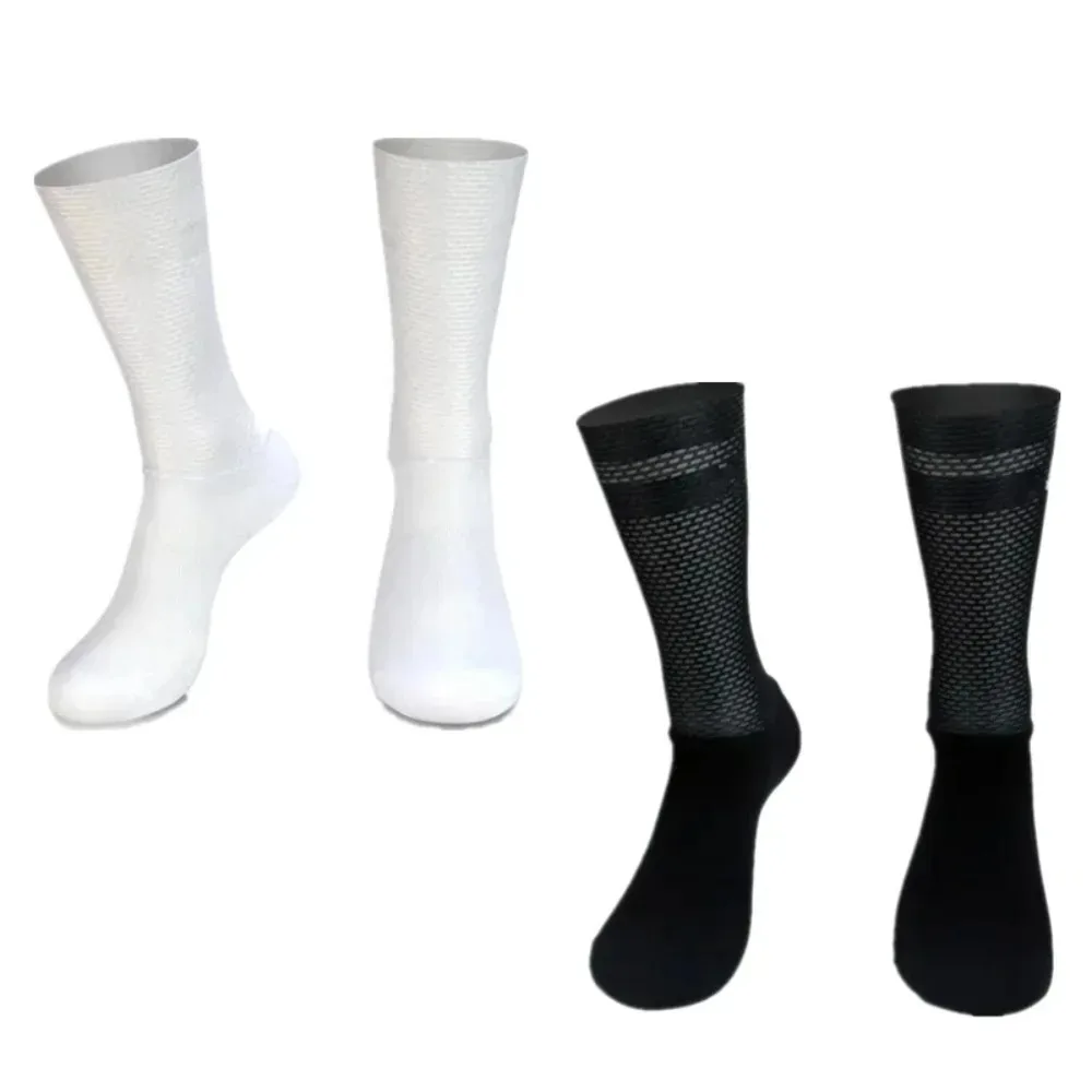 2025 Aero Socks Anti Slip Silicone Cycling Socks Men Bicycle Sport Running Bike Socks Calcetines Ciclismo